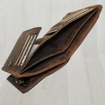 flevado Geldbörse Unisex Damen Herren Echt Leder RFID Schutz Dunkelbraun
